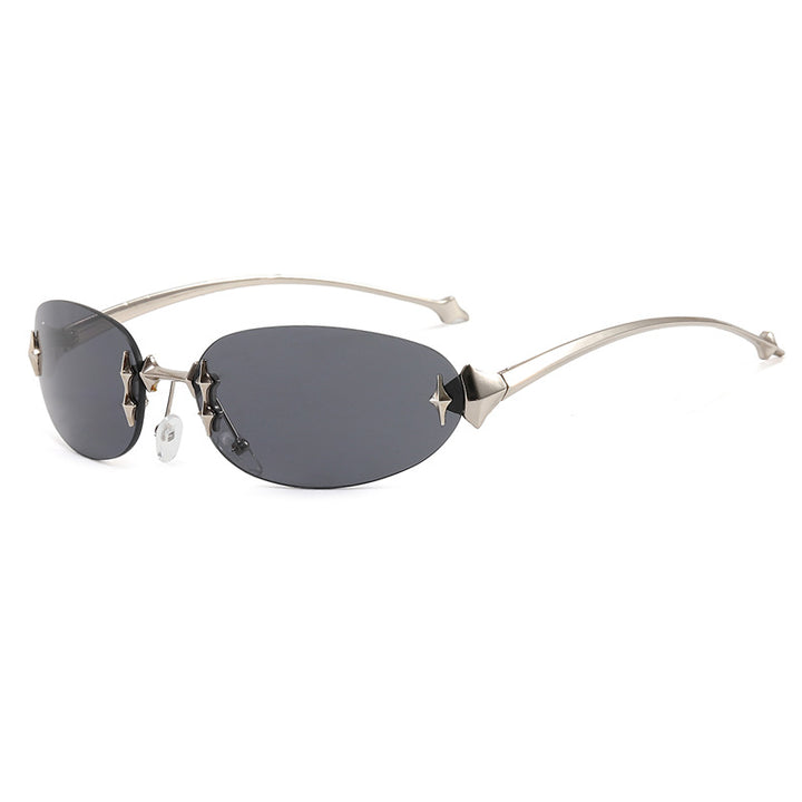 Ladies fashionable sunglasses in futuristic design with mirrored frame Stornfield