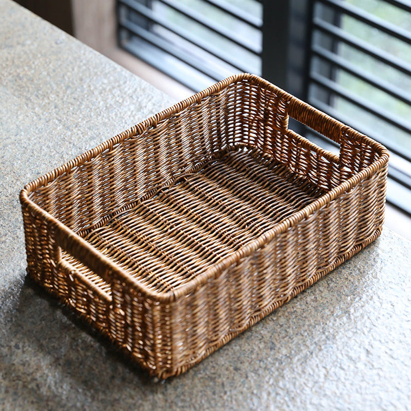 Woven Rectangular Storage Basket with Handles Stornfield