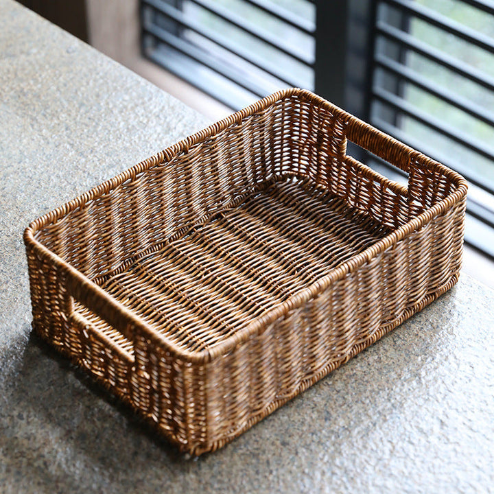Woven Rectangular Storage Basket with Handles Stornfield