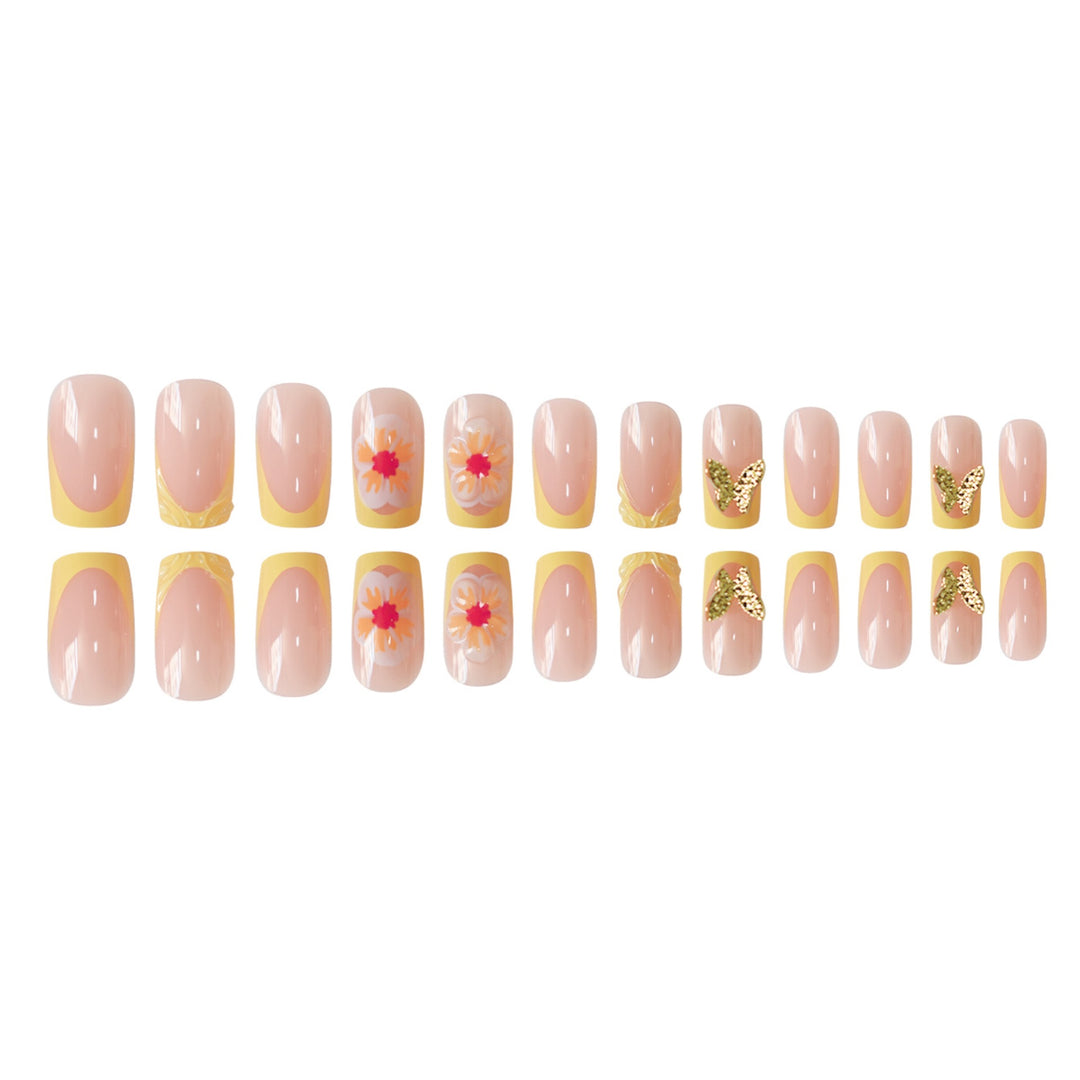 Artistic Floral Press-On Nail Design Stornfield