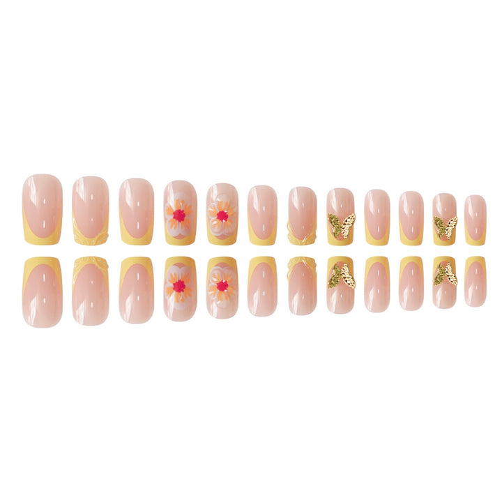 Artistic Floral Press-On Nail Design Stornfield