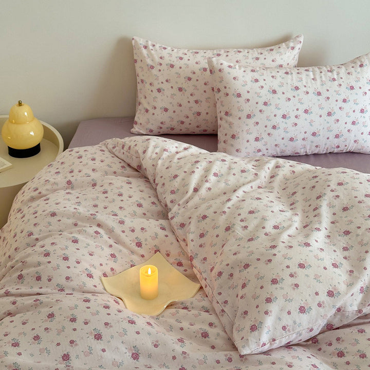 Cotton percale duvet cover and pillowcase set