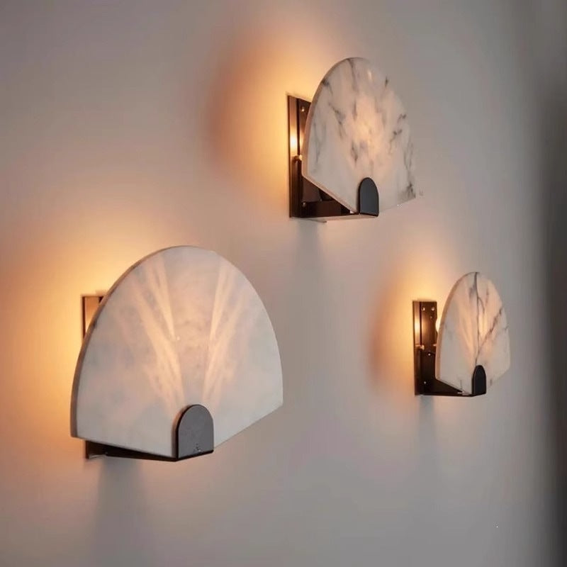 Marble Fan Wall Light Fixture