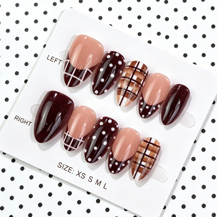 Decorative Press-On Nail Art Set with Artistic Patterns