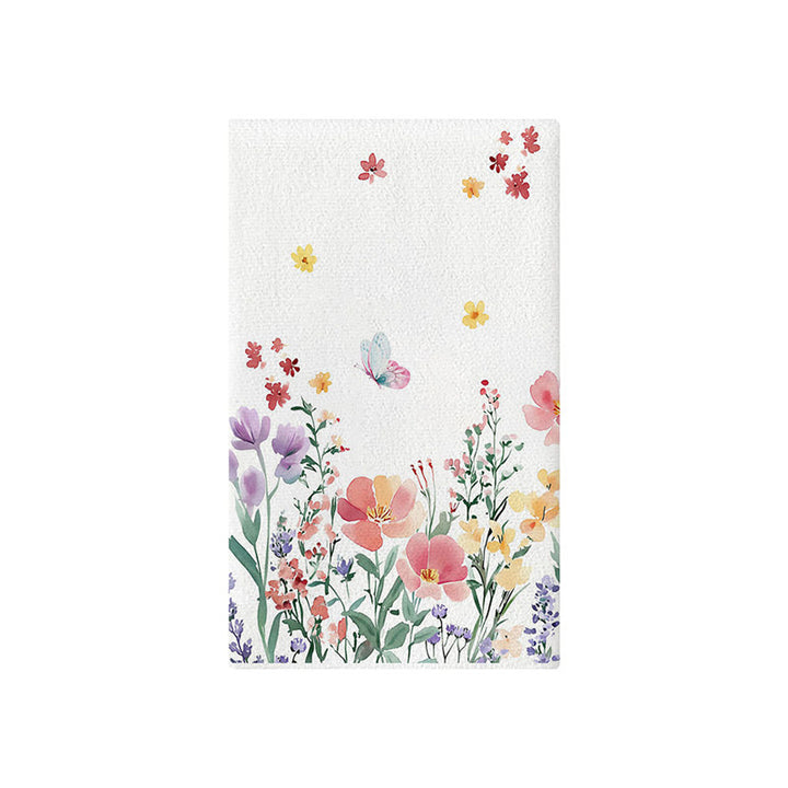 Women's Botanical Cotton Decorative Bath Towel with Butterfly Print