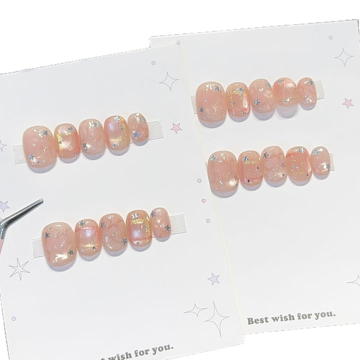 Glamorous artificial nail tips with star design Stornfield