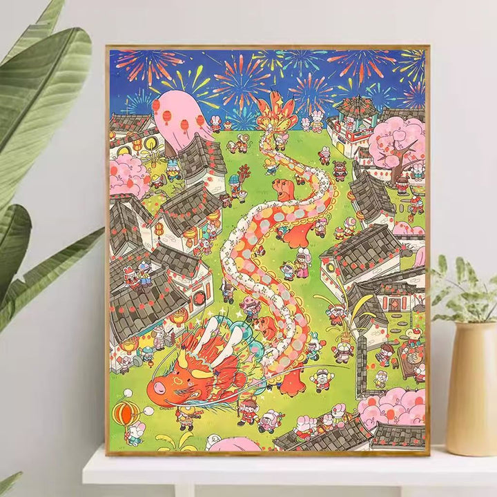 Playful Cartoon-Themed Art Canvas Stornfield