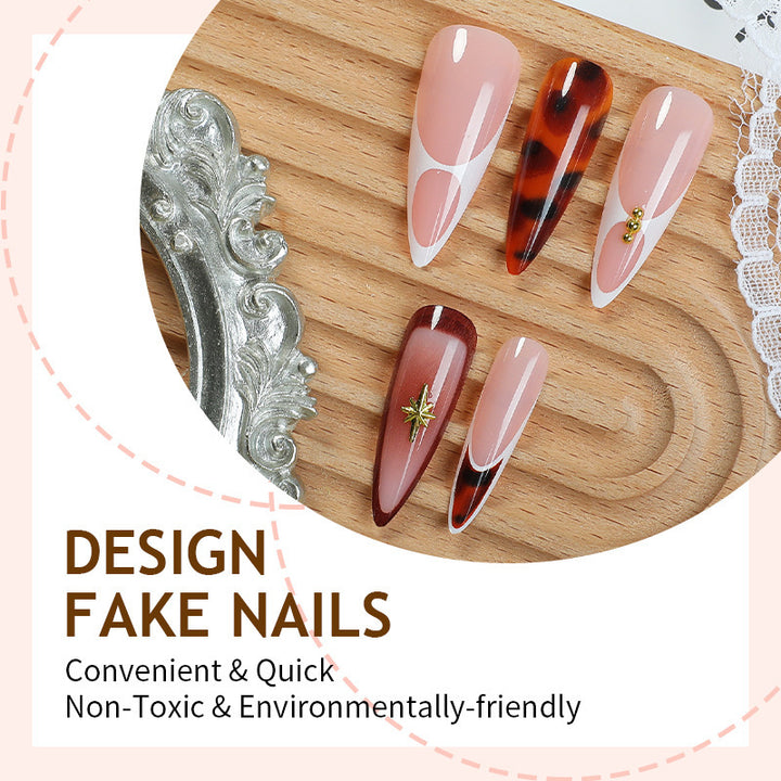 Elegant artificial nail set with exquisite patterns and sparkling accents Stornfield