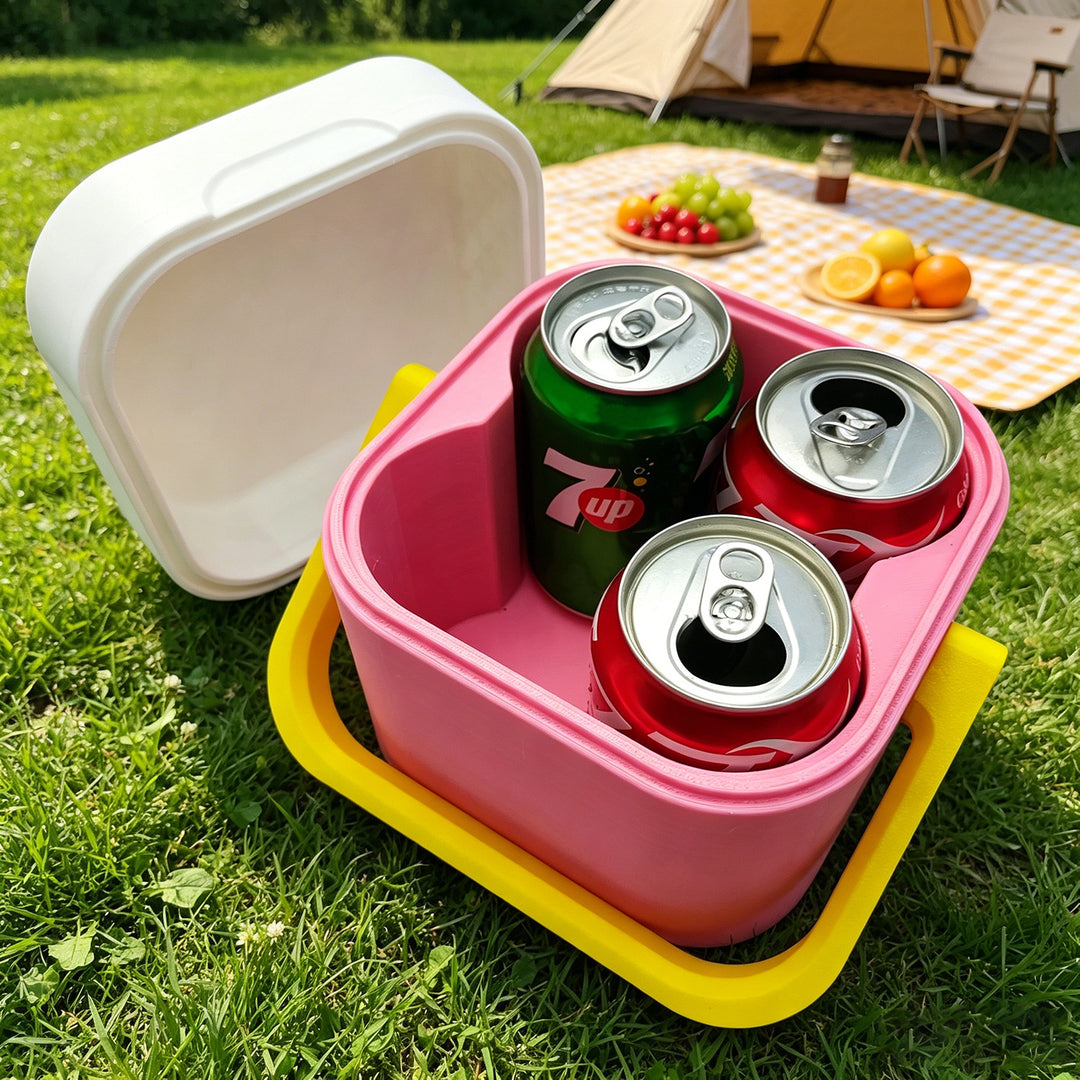 Unisex portable cooler with ergonomic carrying handle and insulated double wall Stornfield