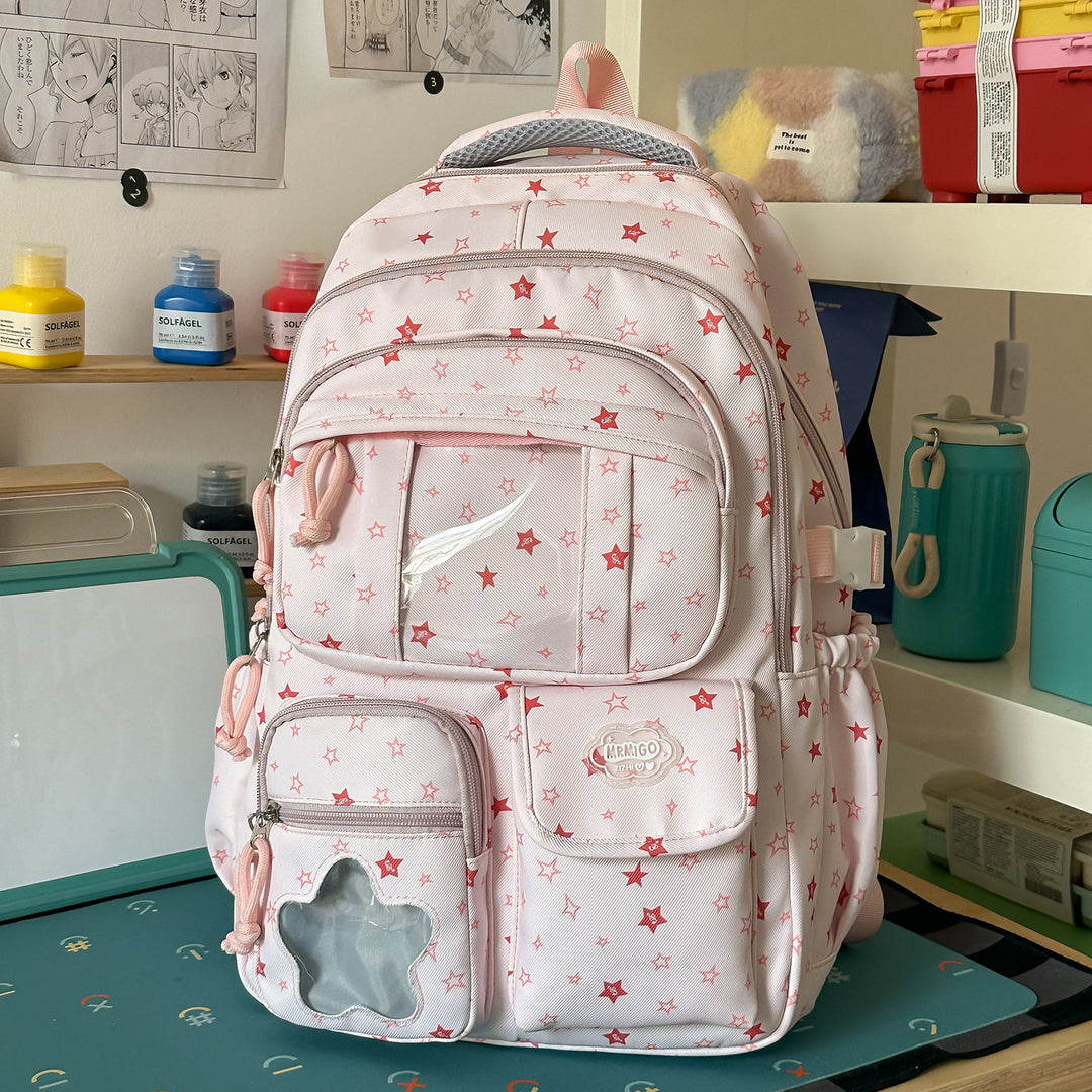 Star-Printed Casual School Backpack Stornfield
