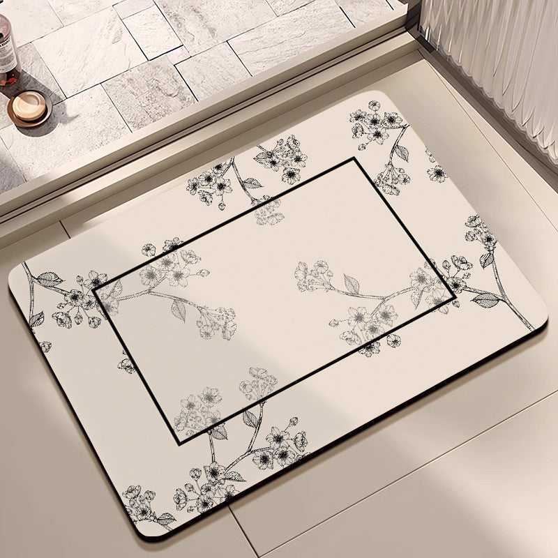 Floral Patterned Bathroom Mat Stornfield