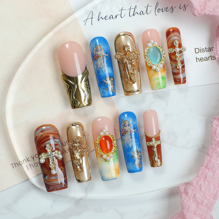 Creative nail art set with luxurious 3D decorations and elegant designs Stornfield