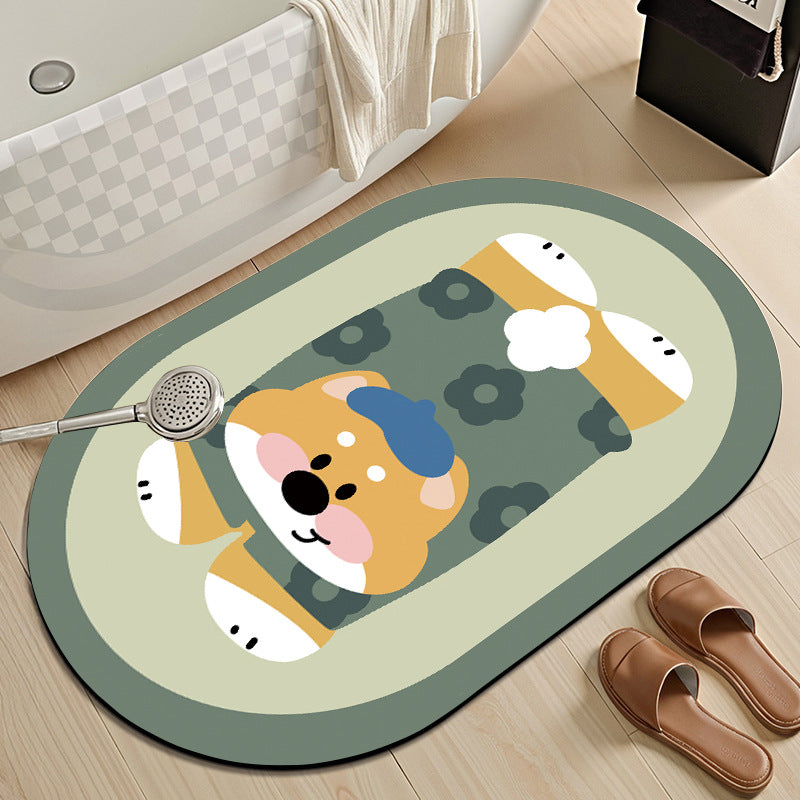 Cute Cartoon Dog Bath Mat Stornfield