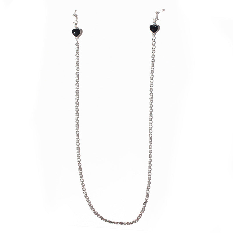 Fashionable glasses holder chain with heart pendants Stornfield
