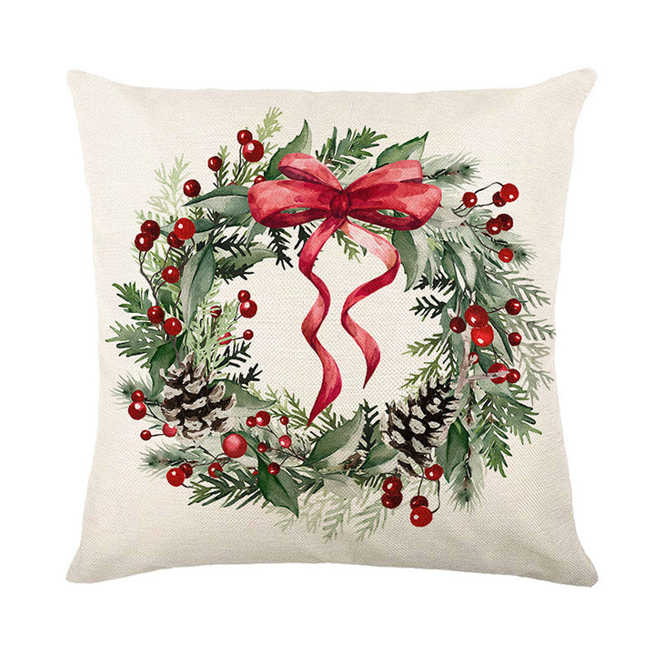 Festive Holiday-Themed Decorative Throw Pillow
