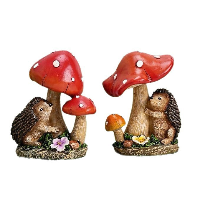Cute decorative figure with hedgehog and fly agarics Stornfield