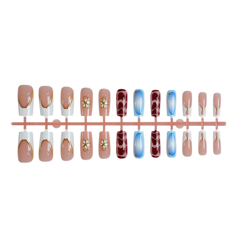 Elegant Floral Accent Press-On Nails Stornfield