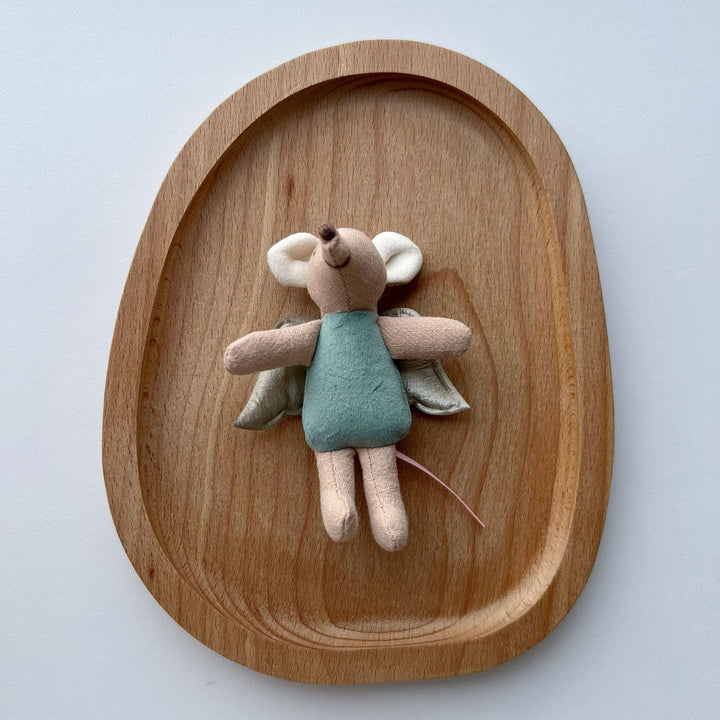 Handcrafted Cotton Plush Mouse Doll with Crochet Dress