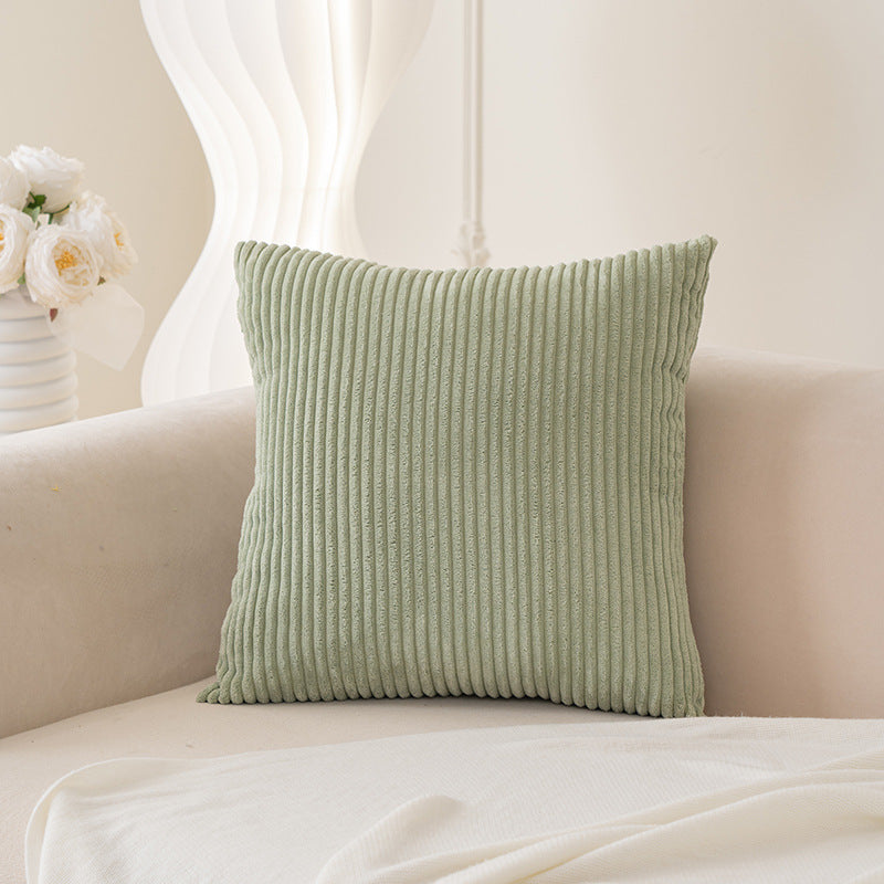 Ribbed Plush Corduroy Square Accent Cushion Cover with Hidden Zipper