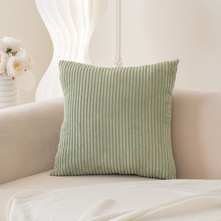 Ribbed Plush Corduroy Square Accent Cushion Cover with Hidden Zipper