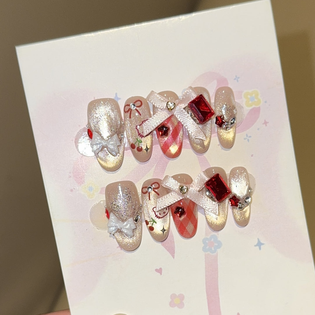 Artificial Nail Set with Playful Character and Detailed Decoration Stornfield