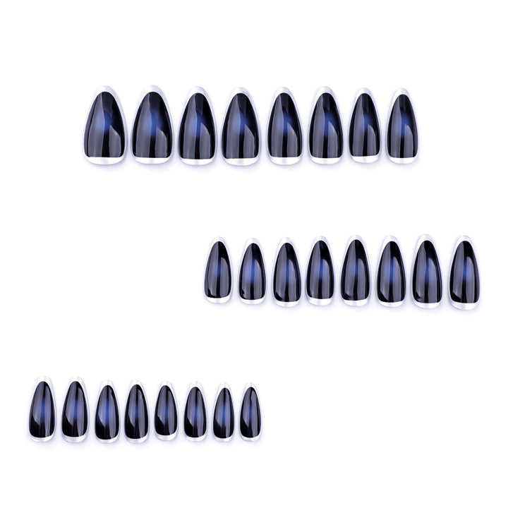 Artful stiletto nails with glamorous metallic finish Stornfield
