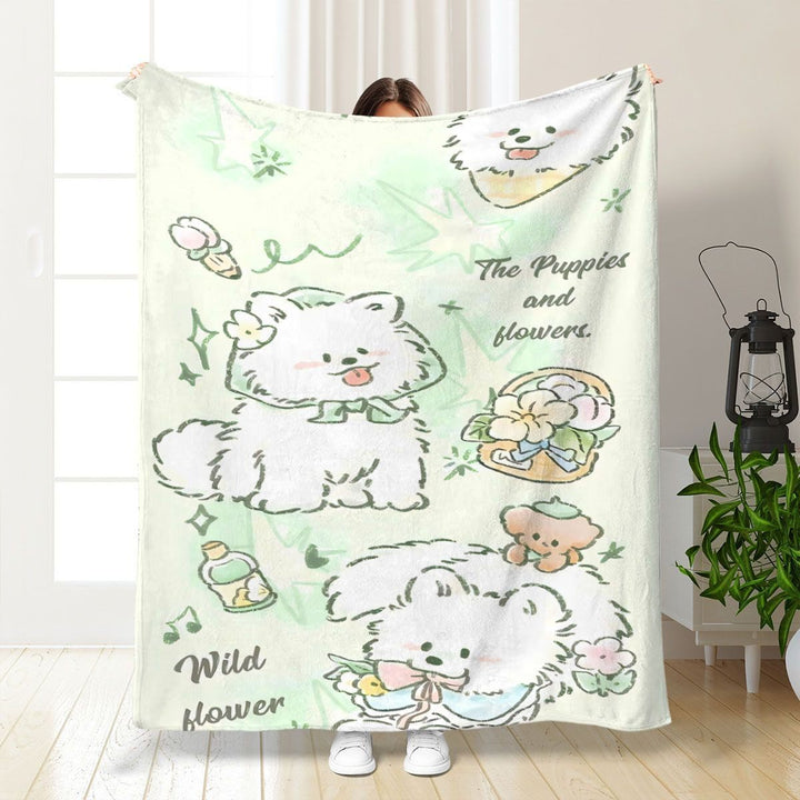 Cute Animal-Themed Fleece Blanket
