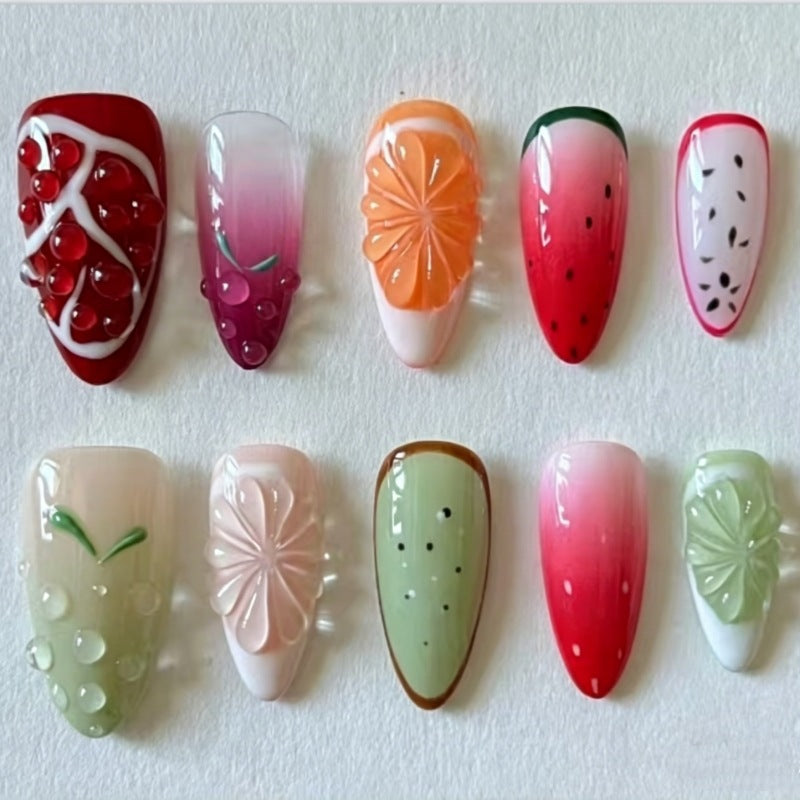 Nature-Themed Artistic Press-On Nail Set Stornfield