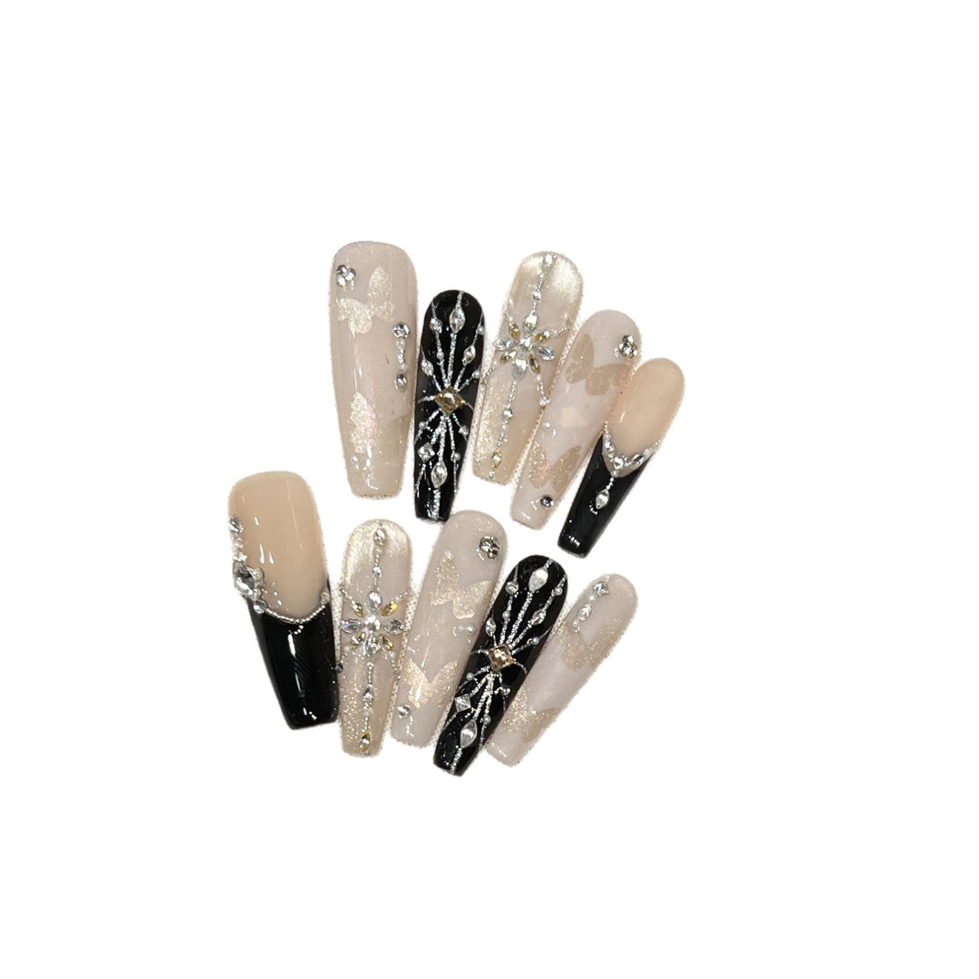 Elegant Butterfly-Inspired Press-On Nail Art Set Stornfield