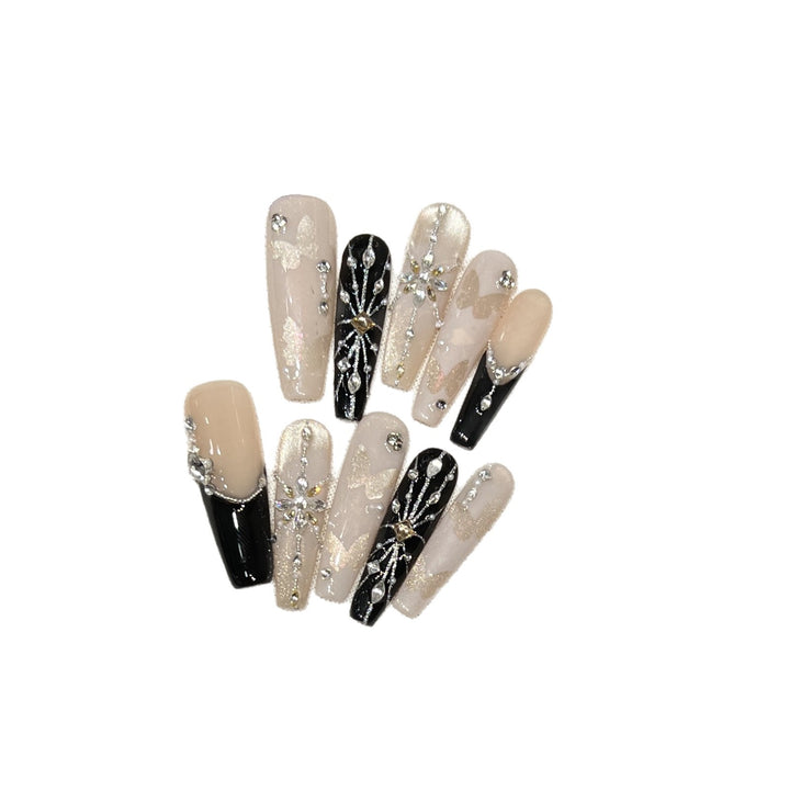 Elegant Butterfly-Inspired Press-On Nail Art Set Stornfield
