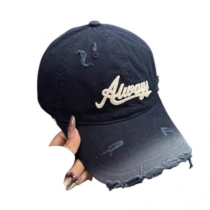 Women's Distressed Denim Style Baseball Cap Stornfield