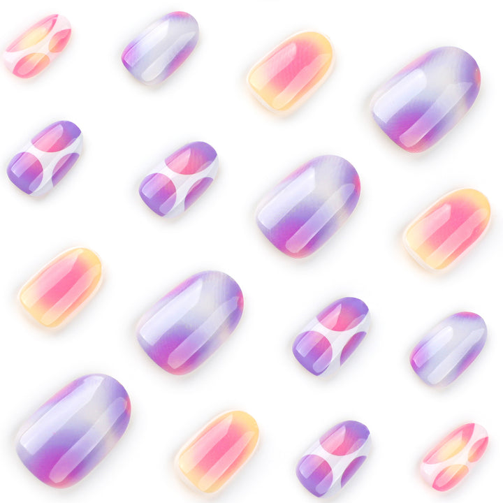 Elegant and creative nail art with a gentle gradient and geometric accents Stornfield