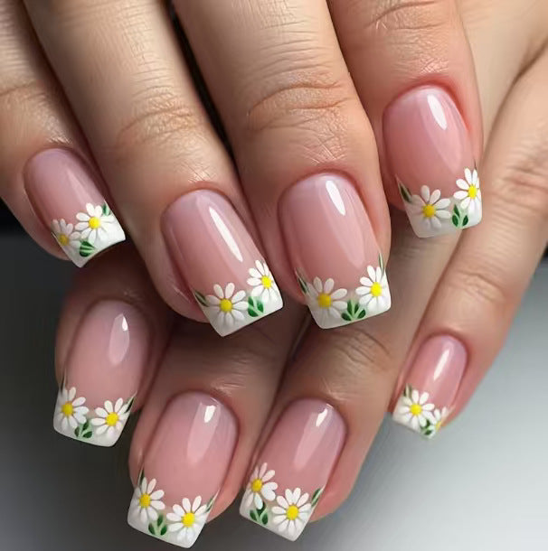 Floral French Tip Nail Enhancements Stornfield 1789915351