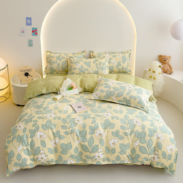 Floral Patterned Reversible Duvet Cover Set