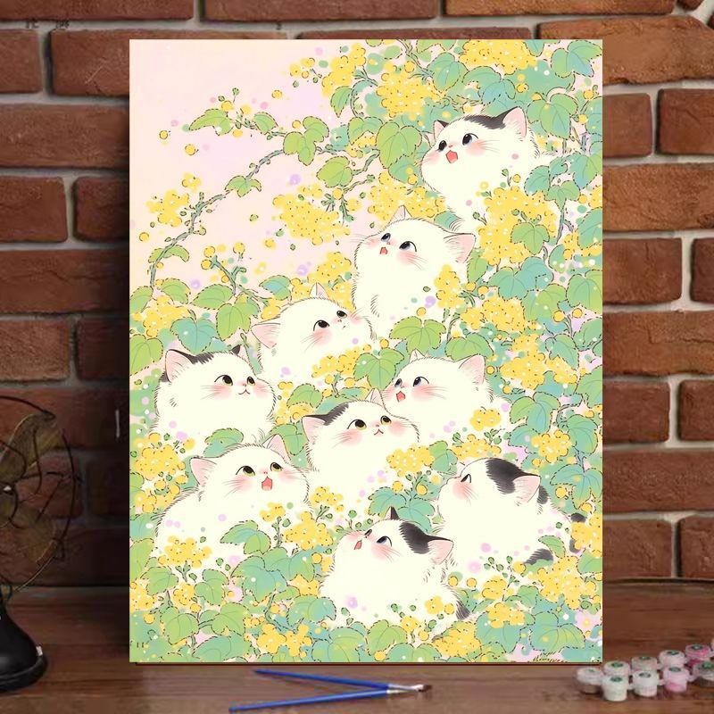 Whimsical Cat-Themed Paint by Numbers Art Kit Stornfield