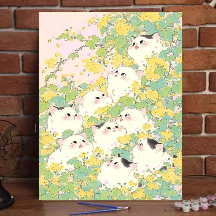 Whimsical Cat-Themed Paint by Numbers Art Kit Stornfield