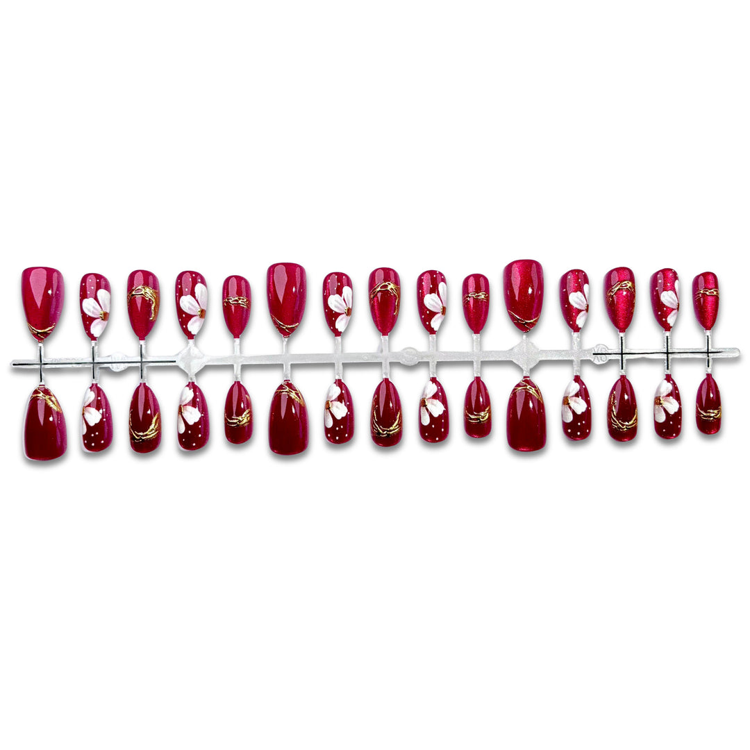 Artistic Floral Press-On Nail Art Set