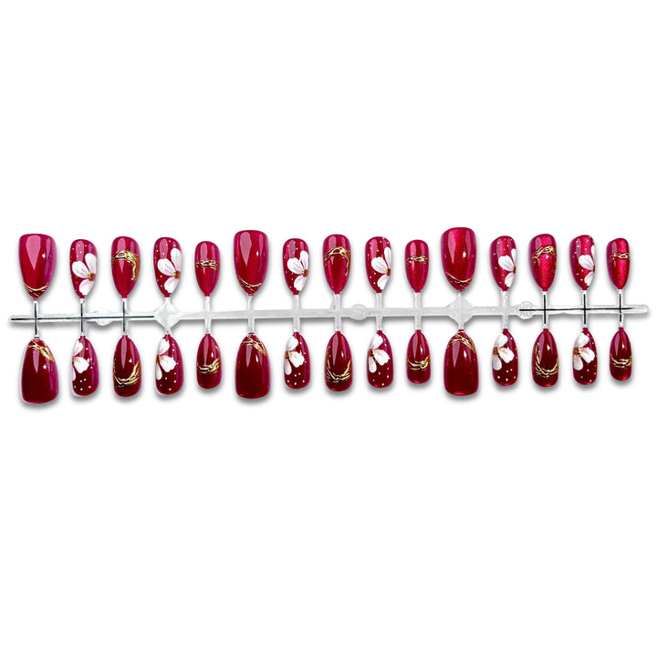 Artistic Floral Press-On Nail Art Set