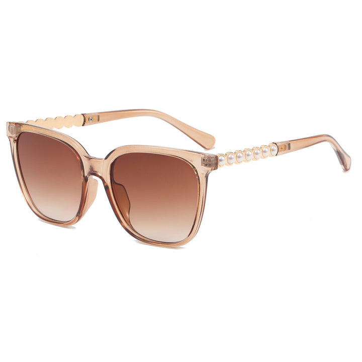 Women's oversized sunglasses with elegant pearl jewelry decoration Stornfield