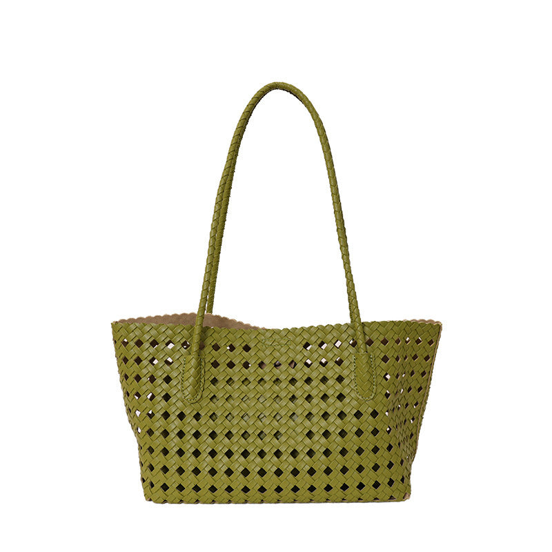 Woven Leather Tote Bag