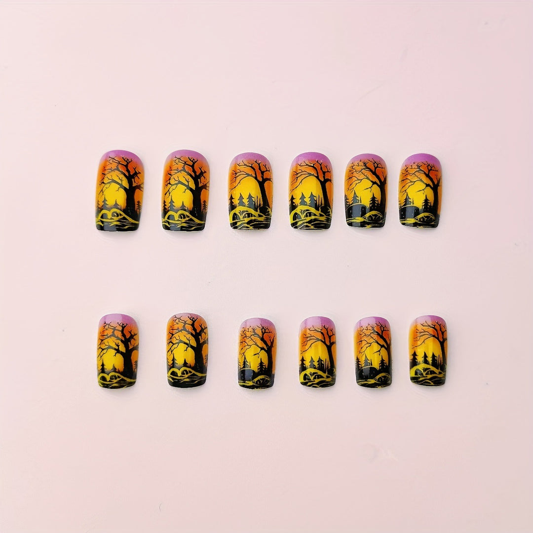 Artificial nails with winter dried flower design Stornfield
