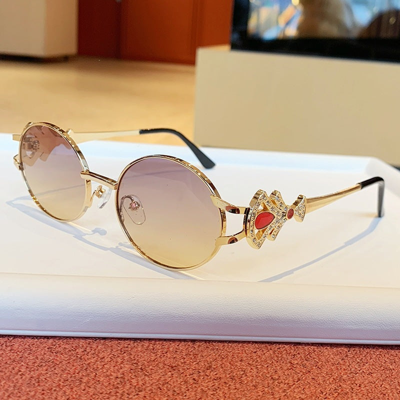 Ladies elegant rectangular sunglasses with glamorous embellishments Stornfield