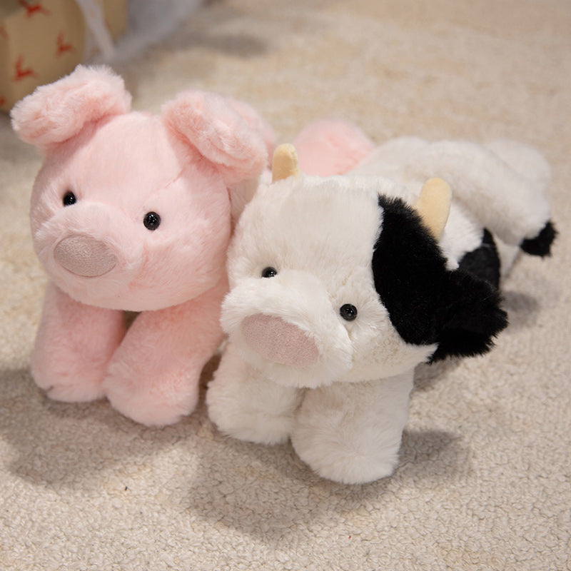 Plush Long-Body Cow Cuddle Pillow with Ultra-Soft Faux Fur Stornfield