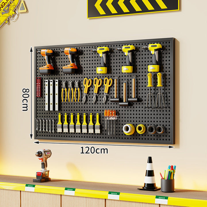 Large Rectangle Wall-Mounted Perforated Metal Pegboard Tool Storage Panel