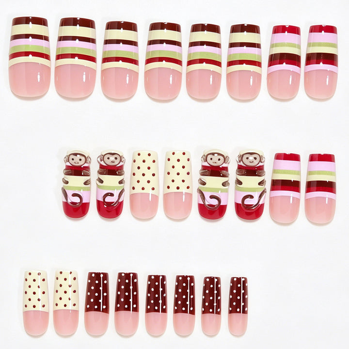 Whimsical Animal-Themed Long Press-On Nails Stornfield