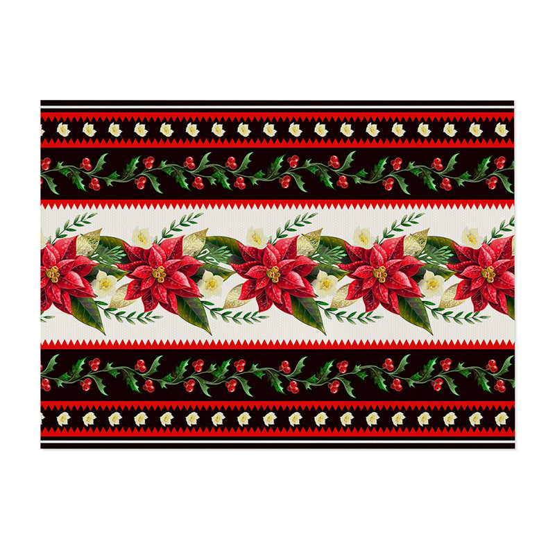 Festive Pinecone Star Holiday Indoor-Outdoor Doormat with Non-Slip Backing