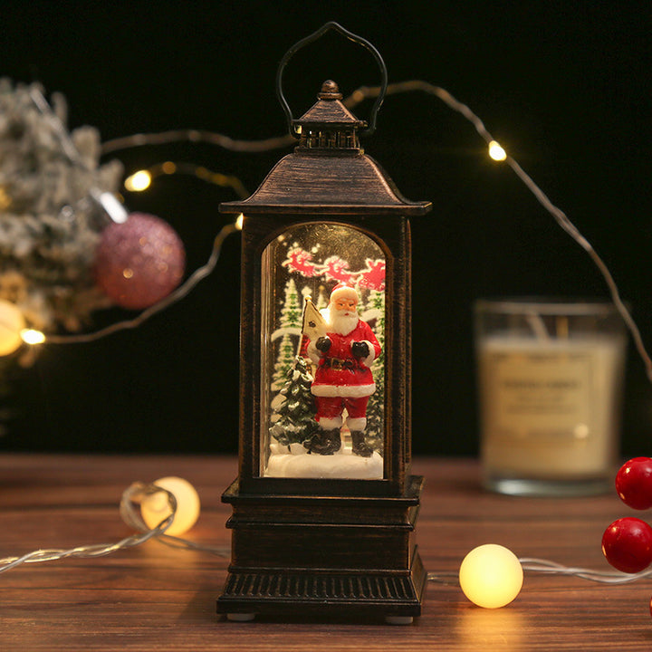 Nostalgic Christmas lantern with glowing snowman Stornfield