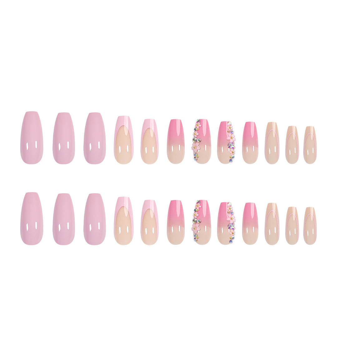 Artful acrylic nails with rhinestone details Stornfield