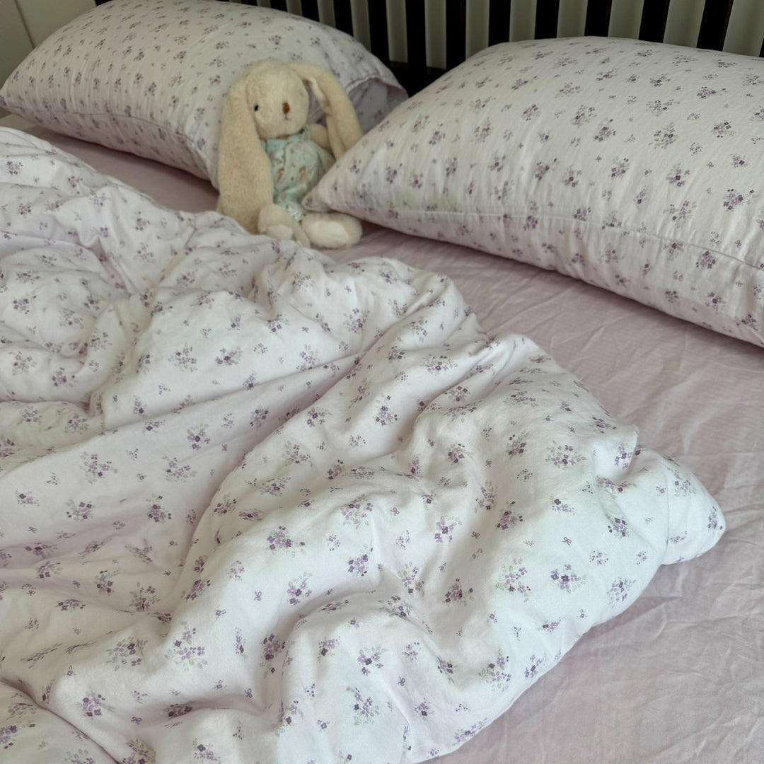 Floral Cotton Reversible Duvet and Sheet Nursery Bedding Set