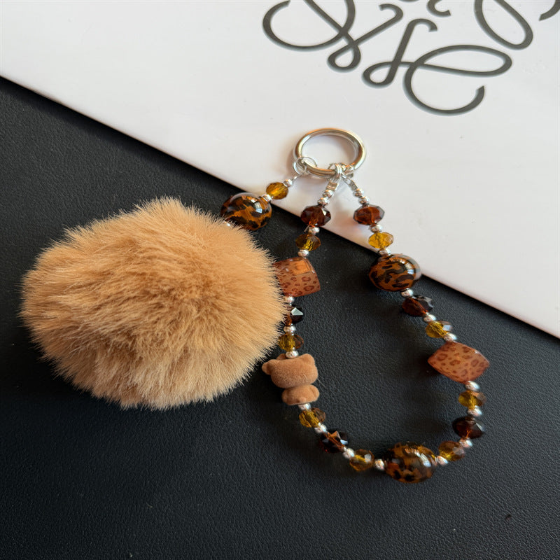 Playful Faux Fur Pom Pom Keychain Stornfield